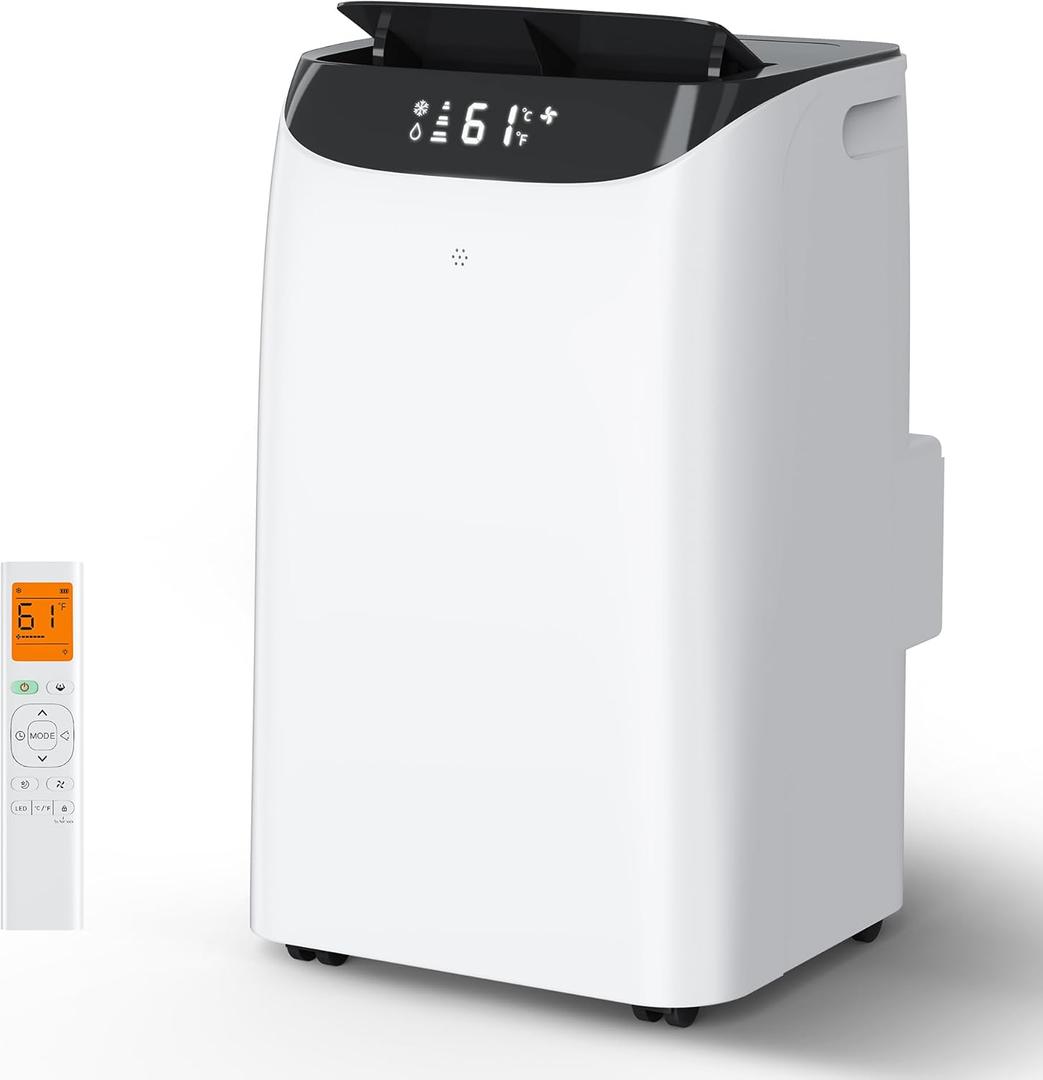 16000 BTU Inverter Portable Air Conditioner, 3 in 1 Quiet Portable Ac Unit with Dual Hose, Dehumidifier & Cooling Fan, Sleep Mode and 24H Timer Room Air Conditioners Cool Up to 850 Sq.Ft.