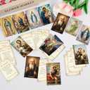 Catholic Prayer Cards Sets - 240 Pcs Religious Holy Prayer Cards Gifts Catholic Saints Tracts Inspirational Christian Gift for Women Men Sunday School Church Bible Study 4 x 2.6 inches