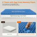 5 Inch Thick Orthopedic Dog Bed for Medium & Large Dogs, High Density Egg Crate Memory Foam with Support Foam, Waterproof Liner & TPU, Removable Washable Cover, Nonskid Bottom, 36"x27"x5", Grey