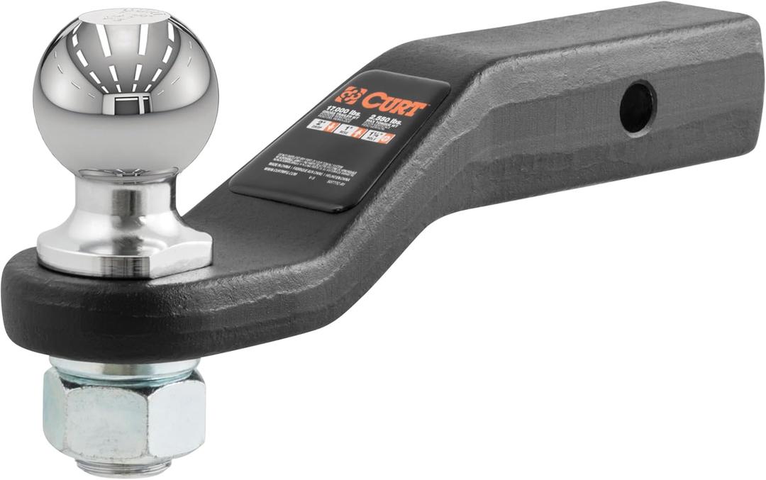 CURT 45331 Trailer Hitch Mount with 2-5/16-Inch Ball, Fits 2-Inch Receiver, 17,000 lbs, 2-in Drop | Hitch Pin Sold Separately