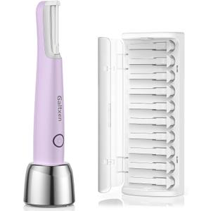 Sonic Dermaplaning Tool for Women, Rechargeable Face Dermaplane Razor Sonic Edge Technology for Facial Hair, Exfoliating and Peach Fuzz, 10 Refill Blades Purple