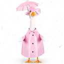 Spring Baby Goose Outfit Raincoat and Umbrella for 17'' Lawn Porch Baby Goose Costume Plastic Raincoat Clothes for Spring Outdoor Patio Yard Lawn Decoration(Pink)