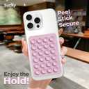 Upgraded SUCKY Silicone Suction Phone Case Adhesive Mount - Hands-Free Phone Accessory for iPhone and Android - Sticky Grip for Selfies, Videos - Clear