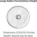Gallon Fermentation Weight, 3.75inch Large Glass Fermenting Weight for Gallon Jar, Pack of 2