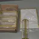 BRIGHTFUFU 6pcs Acrylic Gold-trimmed Tabletop Sign Holders for Weddings Restaurants and Events Double-sided Menu Display Stands for Price Tags Photos and Advertisements