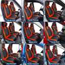 OASIS AUTO Car Seat Covers Front Seats, Sporty Honeycomb Waterproof Faux Leather Protectors, Universal Fit for SUV, Sedan, Truck Interior Accessories (OS-004 Black & Orange)