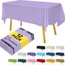 Premium Disposable Table Cloth - 12 Pack, 54 x 108 Inch Table Cloths for Parties, Decorative Tablecloths for Rectangle Tables, Lavender Plastic Table Cover, Leakproof & Sturdy, Lavender