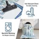 Tritard Coastal Area Rug 3x5 - Small Machine Washable Foldable Throw Rugs Non-Slip Beach Ocean Entryway Indoor Entrance Carpet for Kitchen Bathroom Laundry Bedroom Living Room, Blue