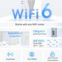 TP-Link RE615X AX1800 WiFi 6 Range Extender w/Ethernet Port | 1.8G Dual-Band Wireless Repeater Amplifier | Up to 2100 Sq. Ft., 64 Devices | Internet Signal Booster | APP Setup | EasyMesh Compatible, Wi-Fi 6 AX1800