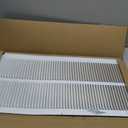 HVAC Premium 12'' x 26'' [Duct Opening] Flat Stamped Steel Return Air Grille - Sidewall and Ceiling - HVAC Vent Duct Cover - White [Outer Dimensions: 13.75''w X 27.75''h]