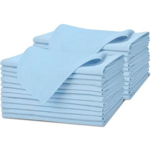 Avalon Kitchen Light Blue Cloth Napkins Bulk (Pack of 24) - 100% Polyester Dinner Linen Napkins Cloth Washable & Reusable - Durable with Hemmed Edges - Ideal for Parties and Weddings (17x17 Inches)