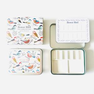 Bower Bird Travel Ceramic Watercolor Palette with 12-Well Porcelain Mixing Tray & Metal Tin Box - Portable Art Kit for Gouache, Studio & Outdoor Painting (8Well)