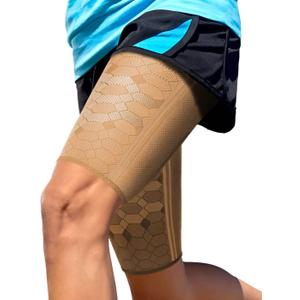 Sparthos Thigh Compression Sleeves (Pair) – Quad and Hamstring Support – Upper Leg Sleeves for Men and Women – Made from Innovative Breathable Elastic Blend – Anti Slip
