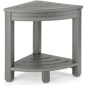 Apolimi HDPE Corner Shower Stool,Shower Bench Seat with Storage Shelf for Shaving Legs Plastic Spa Bath Step Foot Rest for Bathroom Small Place (Grey)
