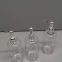 Refillable Clear Soap Dispenser Bottles with Pump, 16 oz (3 Pack) | BPA-Free Plastic Boston Round Containers for Hand Soap, Lotion, Shampoo, Kitchen & Bath