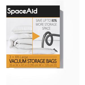 SpaceAid Jumbo Vacuum Storage Bags, Space Saver Sealer Compression Bags for Comforters, Blankets, Pillows, Bedding, Clothes (XX-Large 3 Pack)