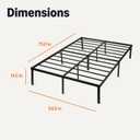 Amazon Basics - Metal Bed Frame, Non-Foldable Platform Bed, Easy Assembly, Full, 54W x 75L in, Black