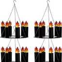 Tujoe 4 Set Medieval Knight Party Decorations Wooden Black Chandelier Decor for Dragon Castle Birthday Supplies Rustic Hanging Ceiling Hanging Decor for Bedroom Living Room Foyer Hallway