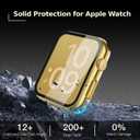 [2-Pack] Julk 38mm Gold Cover with Screen Protector for Apple Watch Series 3/2, 9H Tempered Glass with Slim Hard Protective Case for iWatch [1 Gold + 1 Transparent]