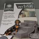 EHEYCIGA Dog Stairs for Bed 18" H, 4-Step Dog Steps for High Bed, Pet Steps for Small Dogs and Cats, Non-Slip Balanced Pet Ramp Indoor, Grey