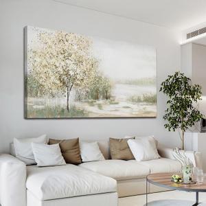 Canvas Wall Art Decor Large Artwork Green Wall Art Spring Scene Wall Painting Decorations Canvas Art Wall Decor Wall Art Prints for Room Living Room Bedroom Office Wall Decor 29"X58"