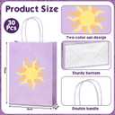 Humyoun 30 Pcs Purple Sun Gift Bags Princess Birthday Party Favors Goodie Candy Treat Paper Bag with Handle Bulk Princess Birthday Wedding Party Supplies Decorations, 8.3 x 5.9 x 3.2 Inch