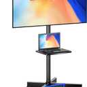 GREENSTELL TV Stand with Power Outlet, Mobile TV Cart on Wheels for 23-60 inch LED LCD Flat Curved Panel Screen TVs, up to 88 lbs, Height Adjustable Rolling TV Stand with AV Shelf, Max VESA 400x400mm