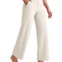 G4Free EverGoing Wide Leg Ankle Pants for Women 7/8 Length Yoga Dress Pants High Waist Stretch with Pockets Casual Work, M