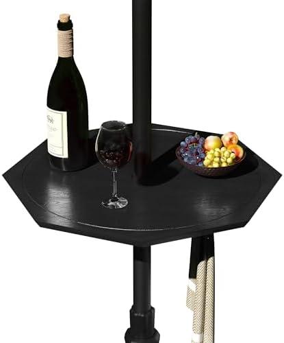 Sundale Outdoor Adjustable Umbrella Table, LED 23'' Portable Polygon Umbrella Tray for 1.5ft Patio Umbrella Pole, Black Sundale Outdoor Adjustable Umbrella Table, LED 23'' Portable Polygon Umbrella Tray for 1.5ft Patio Umbrella Pole, Black