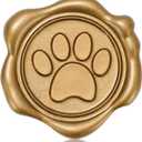 Whaline 50Pcs Dog Paw Wax Seal Stickers Pet Paw Envelope Seal Sticker Gold 3D Self-Adhesive Embossed Stickers for DIY Greeting Invitation Cards Snail Mails Wine Packages Gift Decor