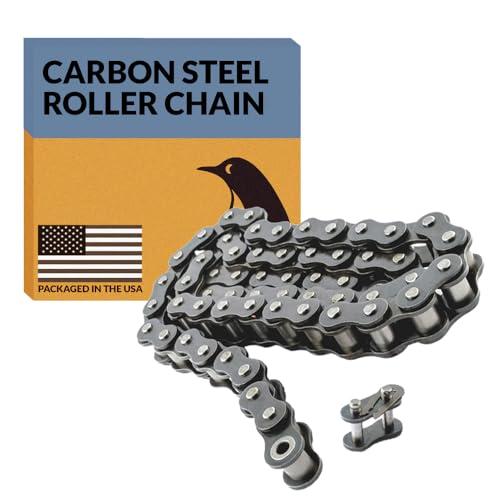 PGN #40 Roller Chain - 3 Feet + Free Connecting Link - Carbon Steel Chains for Bycicles, Mini Bikes, Motorcycles, Go-Karts, Home and Industrial Machinery - 71 Links