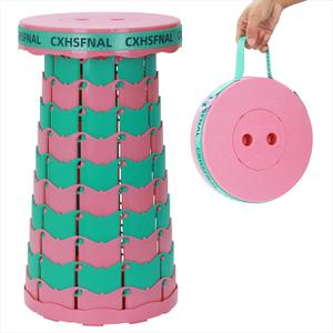 Upgraded Portable Foldable Stool,Folding Camp Stool,Lightweight Sturdy 400lbs Load Capacity Collapsible seat Height Adjustable for Fishing Hiking Picnic Hunting Party BBQ Indoor (Pink Green) (Single pack)