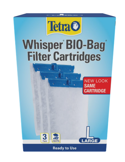 Set Of 2: Tetra Whisper Bio-Bag Filter Cartridges For Aquariums, Large, 3 Count And Suction basket
