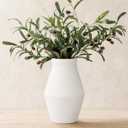 White Ceramic Vase, 10 Inch