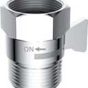 Hibbent All Metal 1 Pack Shower Head Flow Control Valve, G1/2 Brass Shut-off Valve with Metal Handle Lever, Shut OFF Water Flow Control Regulator for Handheld Shower, or Bidet Sprayer, Chrome (0.5 Inch)