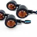 4pcs Black Aluminum Motorcycle Turn Signals Light Bulb Black for Yamaha Bobber Custom Chopper Cafe Cruiser