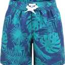 HowJoJo Boys Short Sleeve Rash Guard Shirts Swim Shirt UPF 50+ (11-12 Years, Leaf 05)