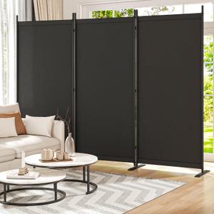 Room Divider 6FT Folding Privacy Partition Screen, 103'' W Freestanding Wall Divider for Room Separation, Portable 3 Panel Room Divider Panel Privacy Screen for Dorm Studio Office, Black