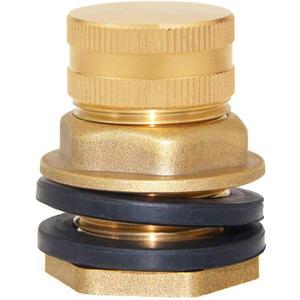 Joywayus Brass Male Garden Hose Bulkhead Fitting with Plugs,1/2" Female 3/4" GHT Male Water Tank Connector Threaded and 3/4" GHT Female Outer Hex Head End Pipe Caps Drain/Flush Port Kit