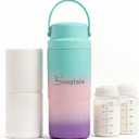22oz Portable Breast Milk Cooler Bottle Milk Cooler for Breastmilk, 24H+ Cooling, with 2 BPA-Free Bottles with Measurement Marks, Travel Essential for Outdoor Breastfeeding & Pumping