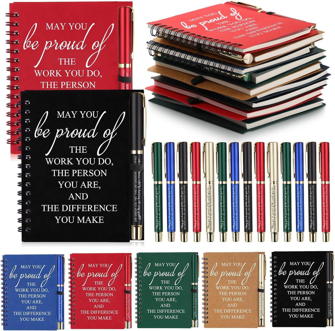 Honoson 30 Sets Valentines Coworker Gifts May You Be Proud of The Work Notebooks with Ballpoint Pen Bulk Valentines Thank You Gifts for Team Employee Vet Tech Teachers