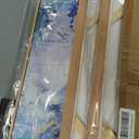 arteWOODS Abstract Framed Wall Art - Blue Gold Splashes Canvas Pictures Wall Decor Modern Dynamic Painting Artwork Prints for Living Room Bedroom Home Decor 24 x 16in * 3 Natural Wood Frame