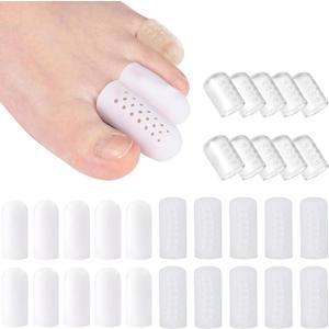 Silicone Toe Protector: Gel Anti-Friction Breathable Toe Finger Caps 30PCS Toenail Guard Covers for Women Men Foot Bunion, Corn, Blister, Pain, Callu Toenail Sleeve Pads