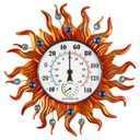 Indoor Outdoor Thermometer, Sun Wall Mounted Thermometer Waterproof Decorative for Patio, Living Room, Garden Greenhouse, Wine Cellar, No Batteries Required
