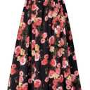 GRACE KARIN 2025 Women's Summer Floral Print Flowy A Line Maxi Dresses Sleeveless Smocked Off Shoulder Dress XL