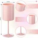 24 Pcs Pink Acrylic Wine Glasses with Stems 10 oz Colored Square Champagne Flutes Stemmed Glassware Toasting Glasses for Party Wedding Anniversary Birthday Dinner Party Decoration