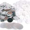 CREWORKS 100 Sets 2.25 inch/ 58mm Blank Button Badge for Button Making Machine, Button Maker Supplies Round Badge Button Press Refill, Includes Metal Shells & Clear Mylar & Plastic Base