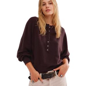 Hixiaohe Women's Long Sleeve Button Down Sweater Knitted Pullover Henley Shirts Casual Tops Lightweight Trendy Outfits