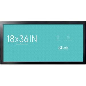 LaVie Home 18x36 Picture Frame Black, 18 x 36 Panoramic Picture Frame for Wall Decoration, Classic Black Minimalist Style Suitable for Decorating Houses, Offices, Hotels1 Pack