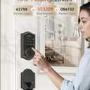 Keyless Entry Door Lock with Handle,Fingerprint Smart Front Door Lock Set,APP Control, Electronic Keypad Deadbolt with Lever Handle, Anti-Peeping, Auto Lock, Easy Install, Oil Rubbed Bronze